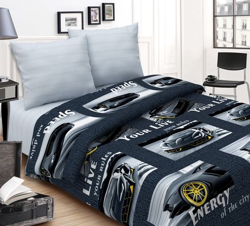 Детское белье - Бязь Суперкар 1,5-спальный (молния) - Luteks фото 2