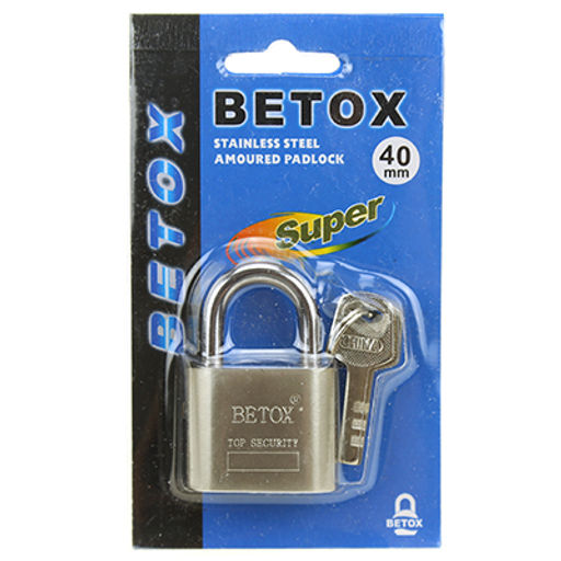 Замок навесной, стальной 40мм Betox Top security, 40х60х18мм, 3 ключа, в блистере (Китай) - Домашняя Мода фото 2