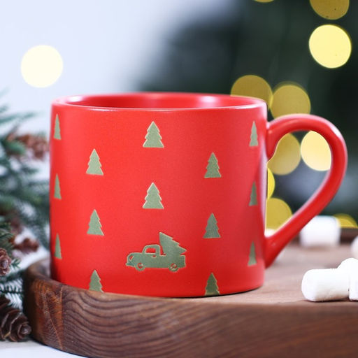 Кружка керамическая новогодняя Дорого внимание Новогодняя сказка, 320 мл, красная фото 2