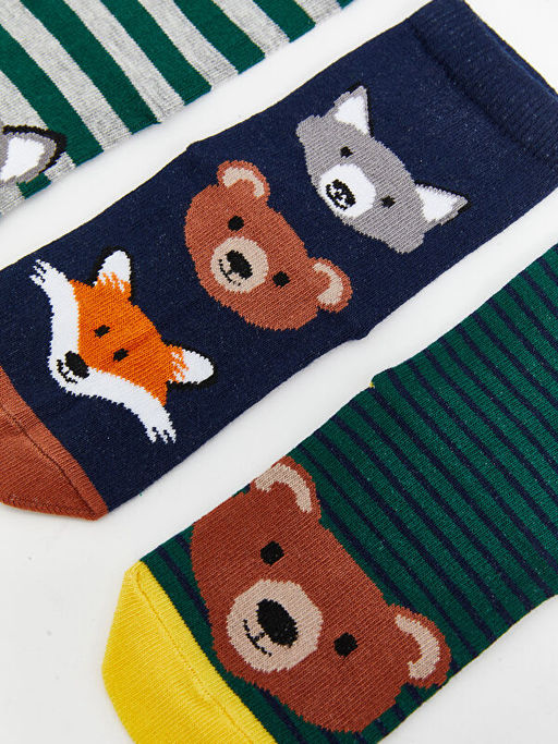 Desenli Erkek ?ocuk Soket ?orap 3l? - Waikiki фото 2