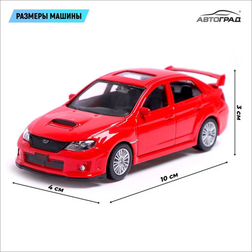 Машина металлическая SUBARU WRX STI, 1:43, цвет красный - Автоград фото 2