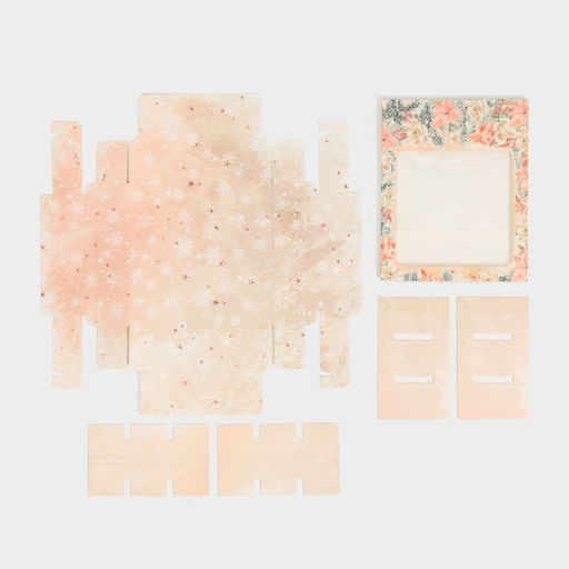 Цена за 5 шт. Коробка под 9 конфет новогодняя с ячейками «Стильный розовый» 14.5 х 14.5 х 3.5 см