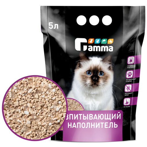 Наполнитель для кошачьих туалетов Gamma 5л, впитывающий  фото 2