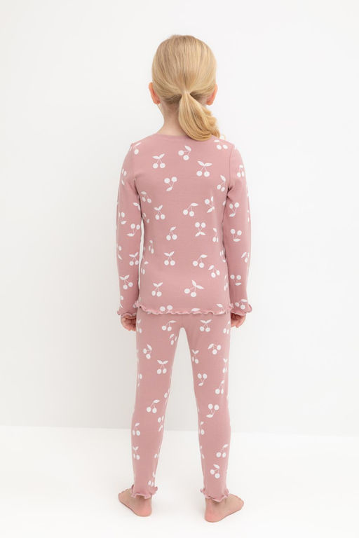 Crockid _ К 1618/серая пудра,крупная вишня пижама для дев  фото 3