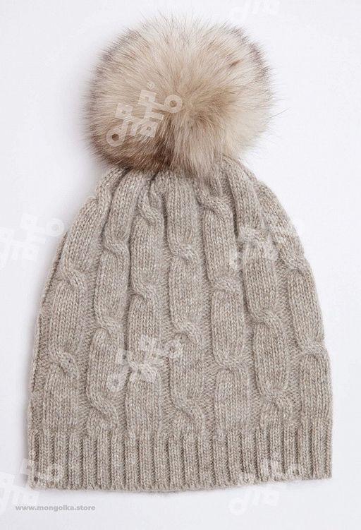 Шапка из 100% монгольской шерсти с помпоном (арт. 05103) - Монголка фото 2