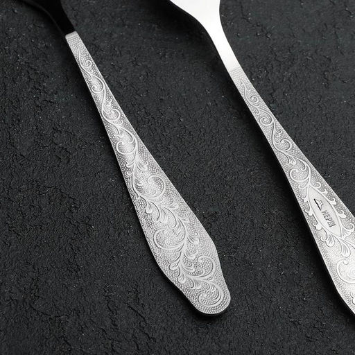 Цена за 6 шт. Вилка столовая «Дубрава», длина 19.5 см, толщина 2 мм, нержавеющая сталь, серебристая