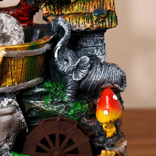 Фонтан настольный «Слоник у воды», 12×14×20 см, с подсветкой