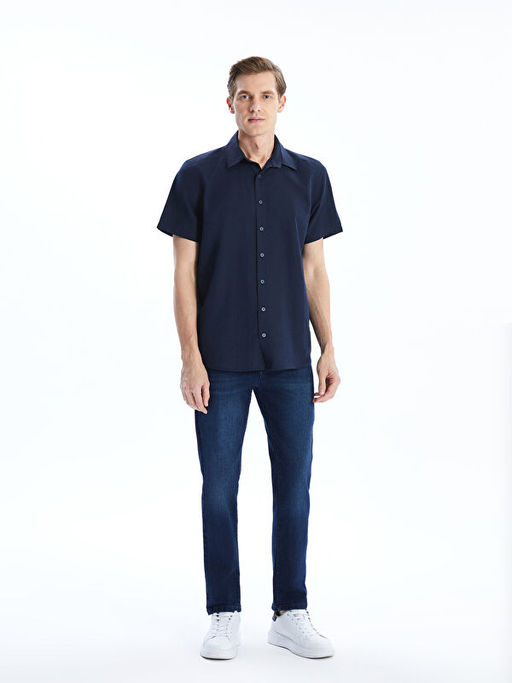 Regular Fit K?sa Kollu Poplin Erkek G?mlek