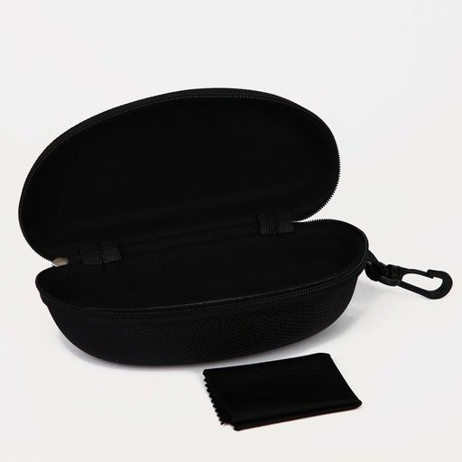 Футляр для очков на молнии, салфетка, цвет чёрный - Simaland фото 3