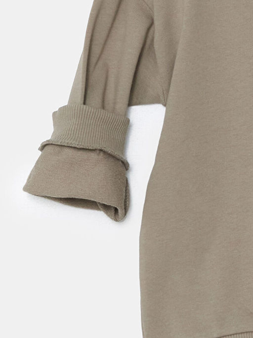 Bisiklet Yaka Uzun Kollu Bask?l? Erkek ?ocuk Sweatshirt