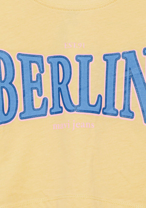 Berlin Bask?l? Sar? Tisort - Mavi фото 5