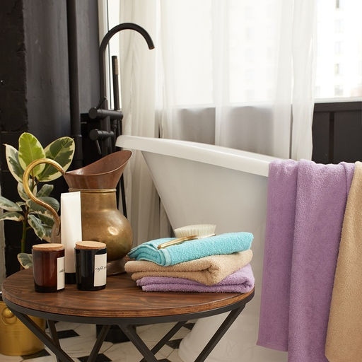 Полотенце махровое Экономь и Я 50*90 см, цв. лиловый, 100% хлопок, 320 гр/м2  фото 7