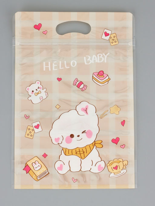 Цена за 50 шт. Пакет подарочный, с zip-lock застежкой, "Милые зверята", 15х23 ± 1см МИКС