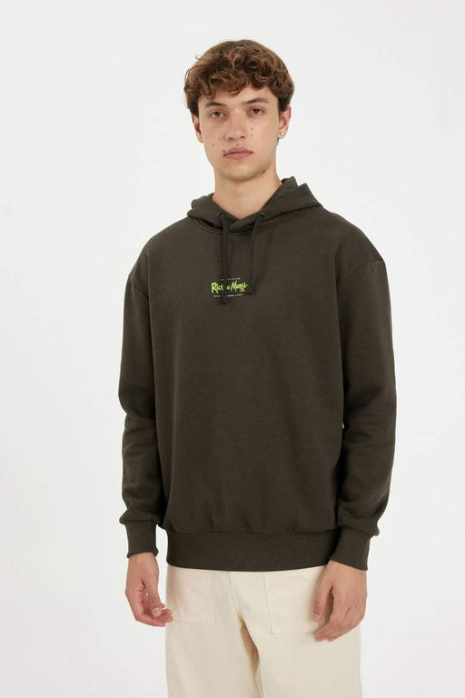 Толстовка свободного кроя с капюшоном Rick and Morty - Defacto фото 3