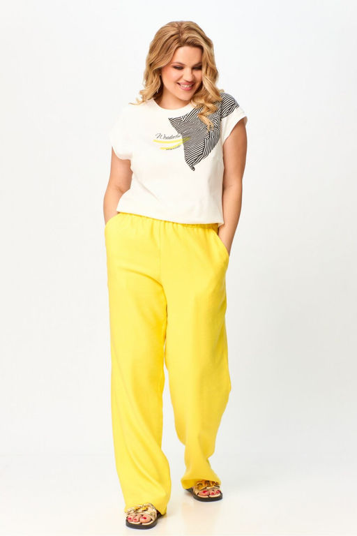 Топ LAIKONY 291-1 белый+желтый фото 3