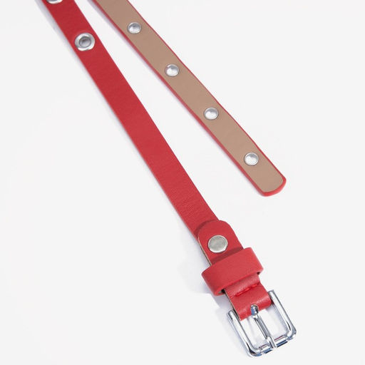 Ремень женский, ширина 1,5 см, винт, пряжка металл, люверсы, цвет красный - Simaland фото 2