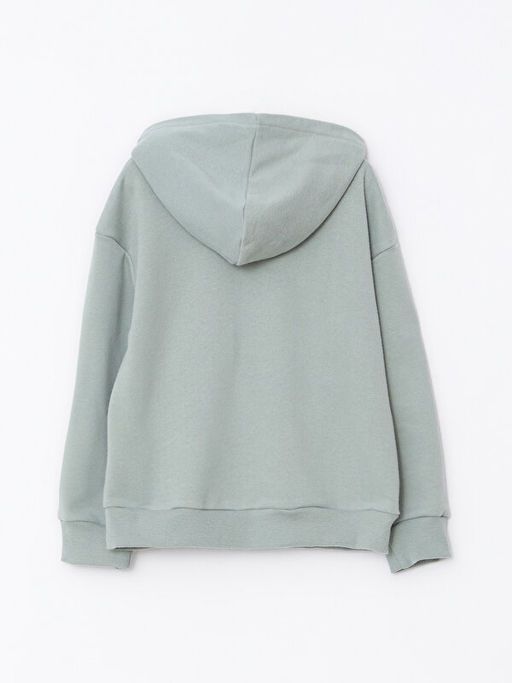 Kap??onlu Bask?l? Uzun Kollu K?z ?ocuk Sweatshirt - Waikiki фото 2