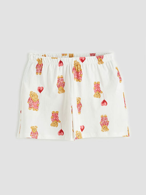 Ay? Teddy Desenli Kad?n ?ortlu Pijama Tak?m?