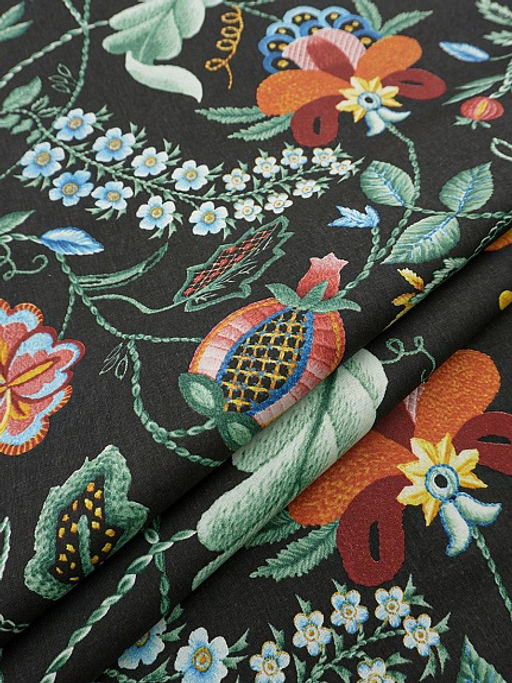 Бязь "Волшебные стежки" цв.черный, ш.2.2м, хлопок-100%, 140гр/м.кв