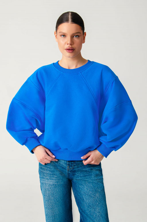 Арт. 15110/4 Свитшот женский укороченный one size (42-50) Цвет:Голубой - Калинка фото 7