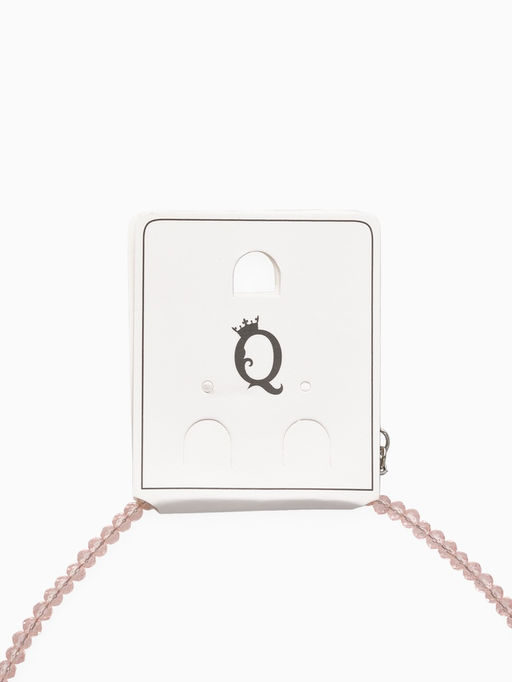 Чокер из бусин «Хрустальный бантик», 33 см + 5 см цепочка, розовый в серебре