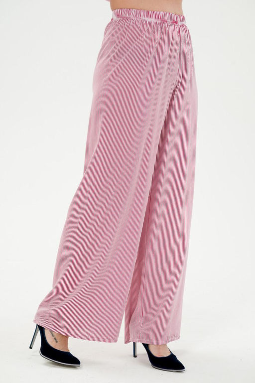 Брюки палаццо из штапеля Диана красная полоса макс - Амадэль фото 3