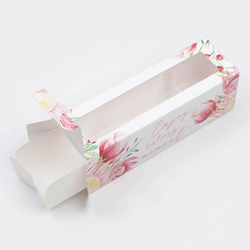 Цена за 5 шт. Коробка для макарун, кондитерская упаковка «Enjoy», 18×5.5×5.5 см