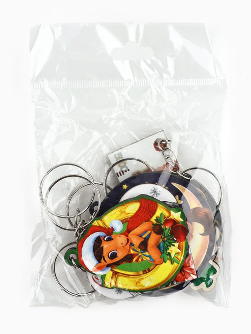 Цена за 6 шт. Брелоки новогодние Новый год 2026, МИКС