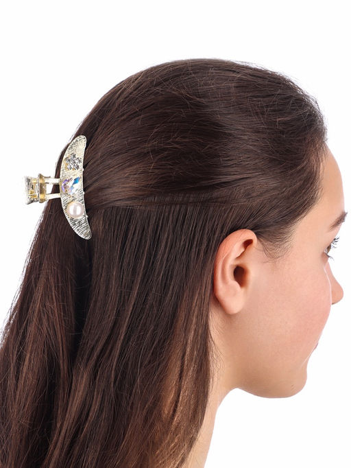 Цена за 6 шт. Крабик для волос «Либерти галант», дуга, 6 см, золото