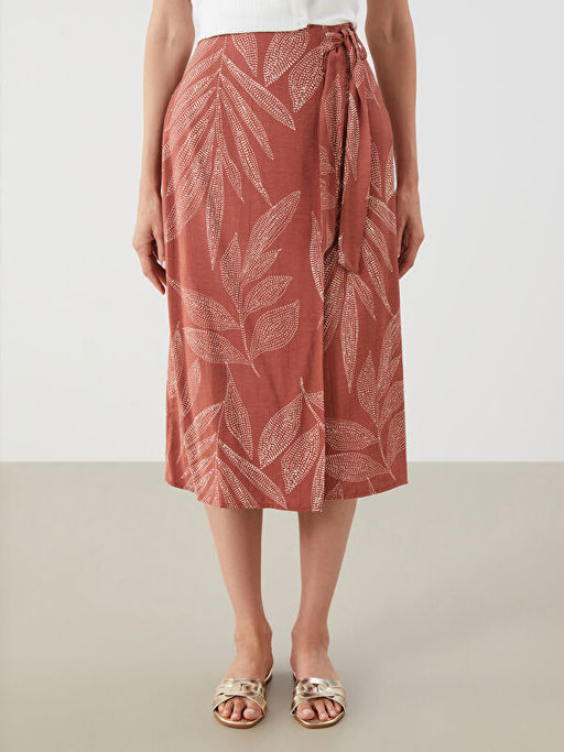 Beli Ba?lamal? ?i?ekli Etek