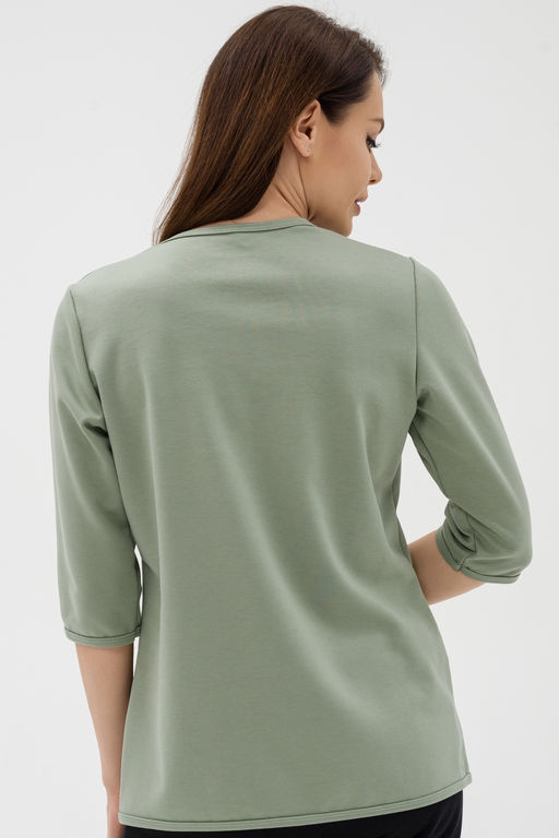 Кофта женская из коттон фита Анфиса полынь макси - Амадэль фото 2