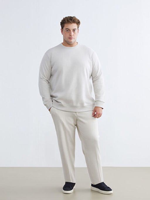 Bisiklet Yaka Erkek Kal?n Sweatshirt