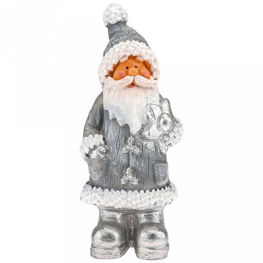 Скульптура-фигура для сада из полистоуна "Дед мороз со звездочкой" h39см (Россия)