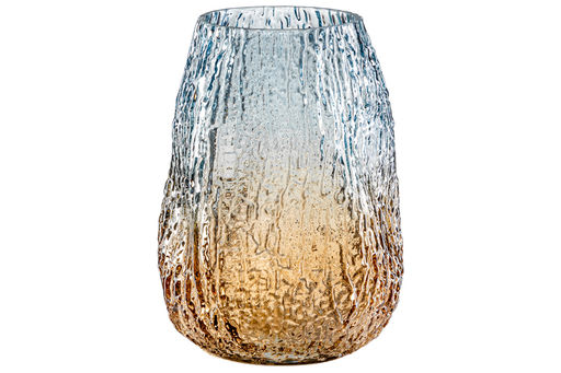 Ваза 15*15*20 см 2,2 л, бежево-голубая, стекло