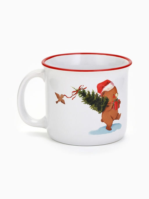 Кружка керамическая, новогодняя «Мишка», 450 мл