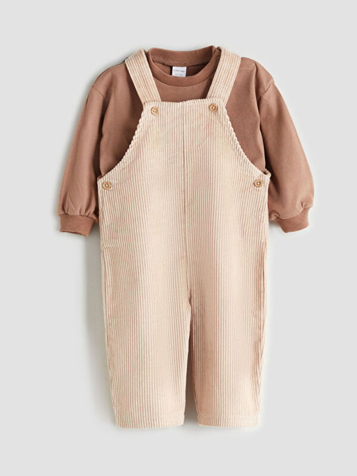 Bisiklet Yaka Erkek Bebek Ti??rt ve Salopet 2li