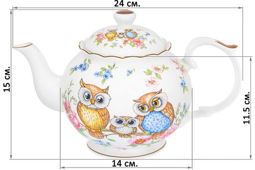 Чайник 1,1 л 24*14*15 см Совушки NEW BONE CHINA - Elan gallery фото 2