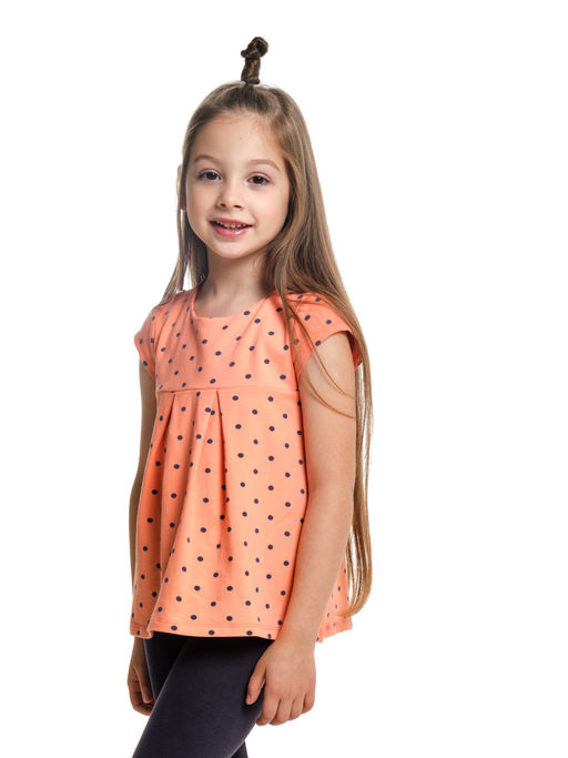 Комплект для девочки детский сад с лосинами UD 1624 персик горошек - Mini maxi фото 11
