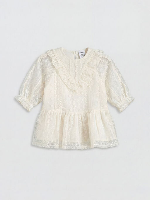 Bebe Yaka Dantelli K?z Bebek Elbise
