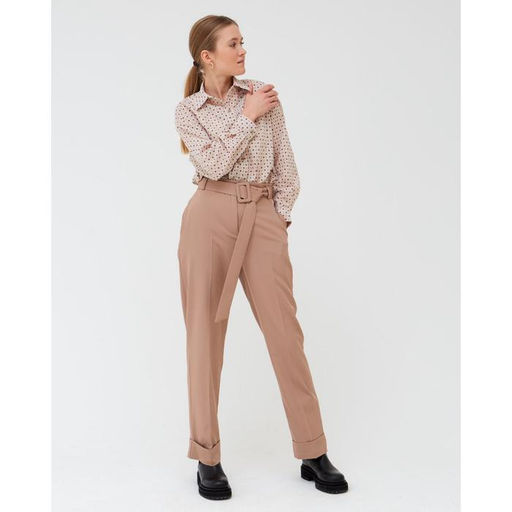 Брюки женские классические MINAKU: Casual Collection, бежевые, размер 42