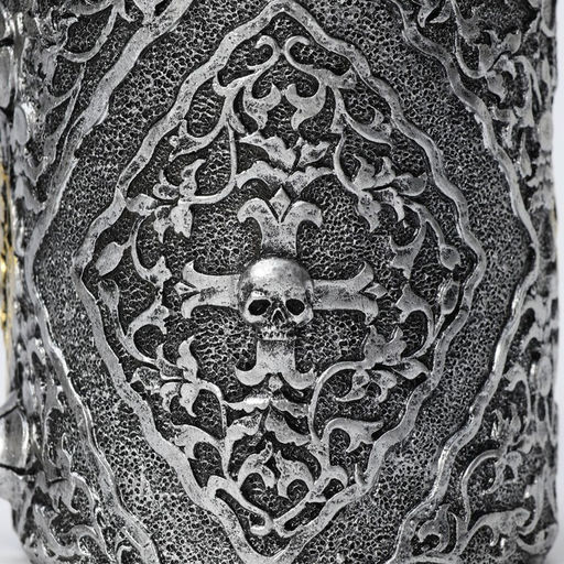 Кружка средневековая «Череп с мечом. Хэллоуин», 400 мл, 14×9×11 см, нержавеющая сталь, серебристая