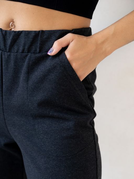 Брюки футер 2-хнитка мягкая резинка.,графитовые - Binita фото 8
