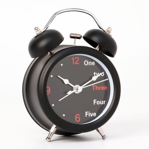 Будильник «One, two», дискретный ход, d=6.5 см, 12×8 см, от батарейки АА, чёрные