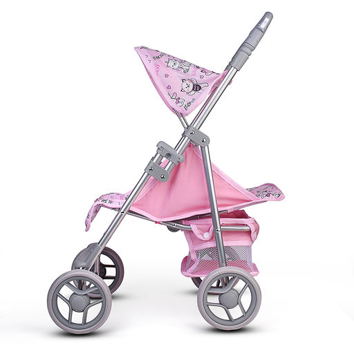 Коляская кукольная трость, металлическая, с корзиной