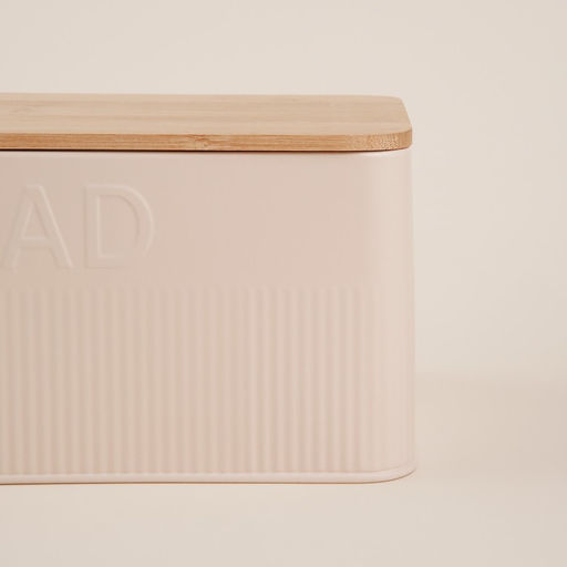 Хлебница SL Home «Сан-Лоренцо», металлическая, с бамбуковой крышкой, 33×18×13 см, розовая