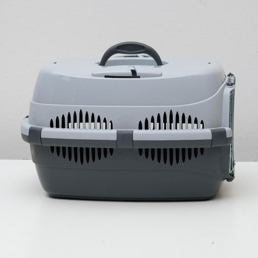 Переноска для животных до 9 кг Пижон, металлическая дверь, 43 х 29 х 27,5 см, серая  фото 2