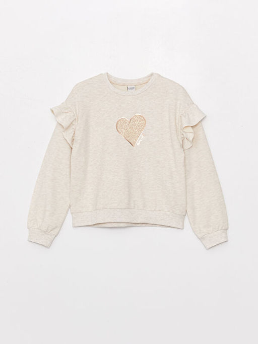 Bisiklet Yaka Bask?l? Uzun Kollu K?z ?ocuk Sweatshirt ve Tayt - Waikiki фото 2