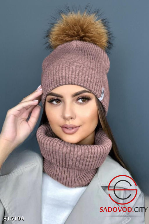 Комплект шапка + снуд для девушки - Bruno фото 16