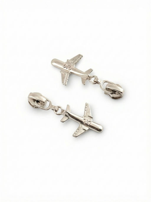 Цена за 2 шт. Бегунок для молнии «Спираль», №3, «Самолёт», 10 шт., цвет никель