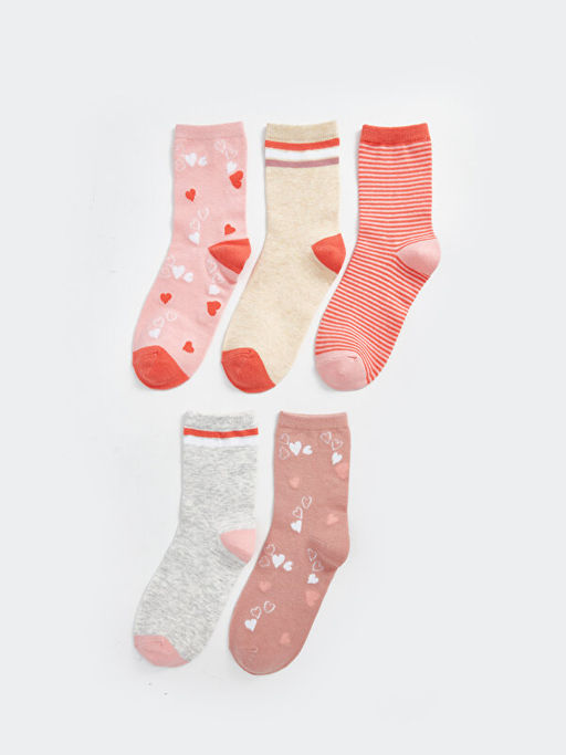 Desenli K?z ?ocuk Soket ?orap 5li